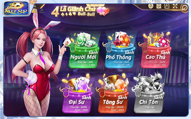 Tổng hợp game tại sảnh game bài Mu88